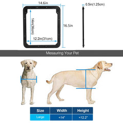 Ownpets dog screen door magnetic closure in action for hands-free use.