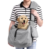 Ownpets Pet Sling Carrier front view showing hands-free design for city strolls.