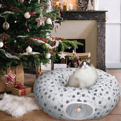 Ownpets soft plush cat cave interior emphasizes plush warmth and comfort.