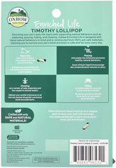 Oxbow Enriched Life Timothy Lollipop untreated wood texture highlights safe materials.