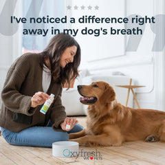 Aditivo de agua Oxyfresh 3 oz, facilita aliento agradable tras la comida.