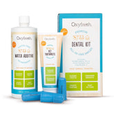 Oxyfresh Premium Pet Dental Kit packaging shows trusted at-home dental care for dogs and cats.