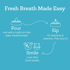 Oxyfresh Premium Pet Dental Water Additive in cat bowl supports simple oral care.
