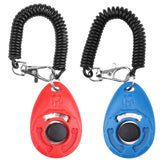 OYEFLY dog clicker wrist red in use, boosts rapid cueing during training.