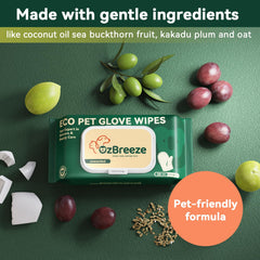 OzBreeze glove-style wipes demonstrate full-coverage cleaning in a comfortable hand-held format.