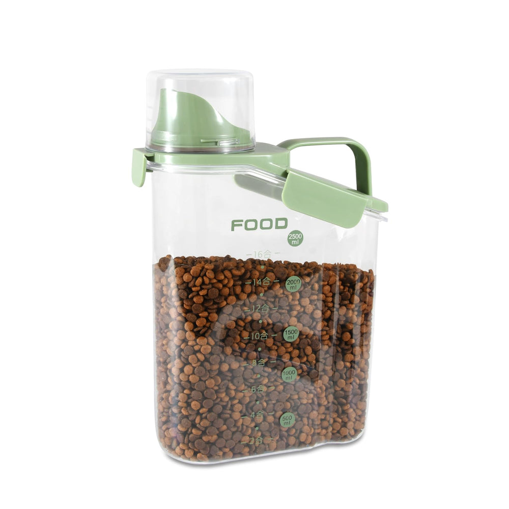 P-ZOONPE dog food storage container with airtight lid preserves kibble freshness.