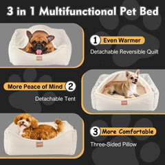 Paatata dog bed side-edge design adds a secure feel during rest.