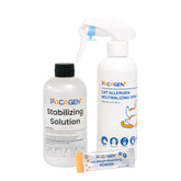 Pacagen cat allergen neutralizing spray bottle showing quick, easy at-home use for allergen relief.