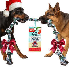 Pacific Pups giant dog rope toy 42-inch length ideal for XXL breeds tug-of-war.