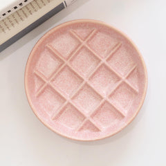 Padolitlay ceramic slow-feeder bowl pink side view shows whisker-friendly rim for comfortable dining
