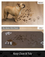 PADOOR quick-dry pet mat reduces moisture around bowls.