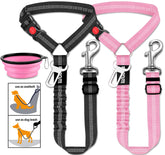 Paercute 3-in-1 dog seatbelt showing versatile car restraint and leash use