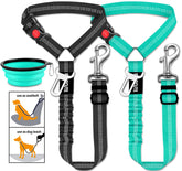 Paercute 3-piece dog car seat belt set packaged for safe travel.