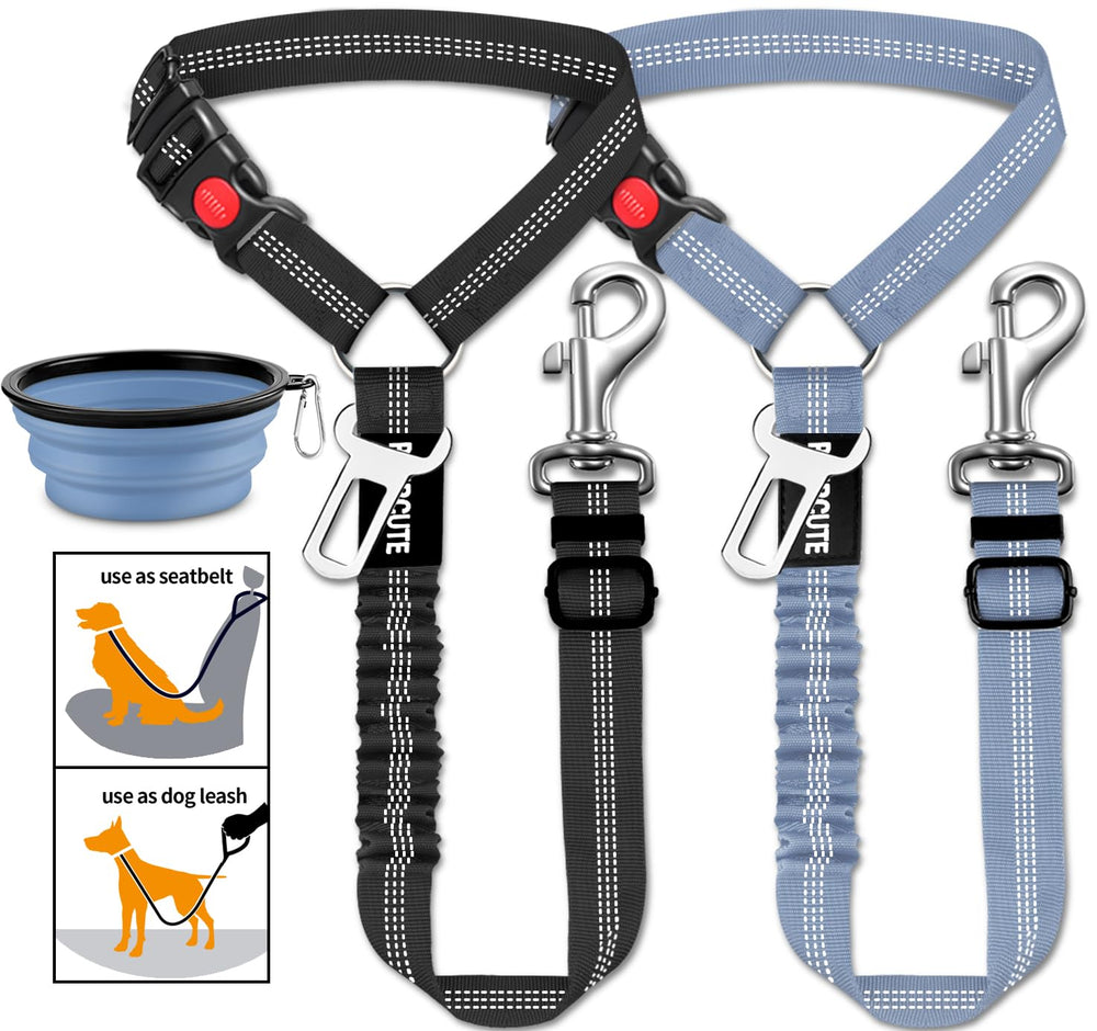 Paercute dog seatbelt headrest clip keeps pets secure during car rides.