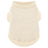 Paiaite Cozy Dog Shirt front view in beige highlights easy-on design for small breeds.