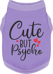 Paiaite cute but psycho purple-front shirt highlights breathable cotton for small dogs