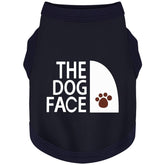Paiaite dog-face-print-shirt dark blue front view for daily walks