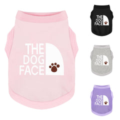 Paiaite dog-face-print shirt pink xxs closeup highlights playful design and breathable cotton.
