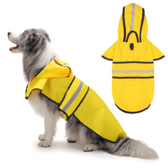 Paiaite dog raincoat with reflective stripes improves visibility for evening strolls.