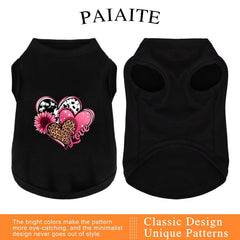 Paiaite heart and love print dog shirt adds stylish appeal for park outings.