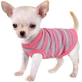 Paiaite pink dog shirt front view emphasizes breathable 100% cotton.