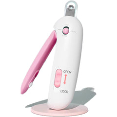 Paioxerty Cat Nail Clipper showing debris storage for mess-free grooming.