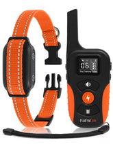 PaiPaitek bark collar remote front view showing training modes for dogs