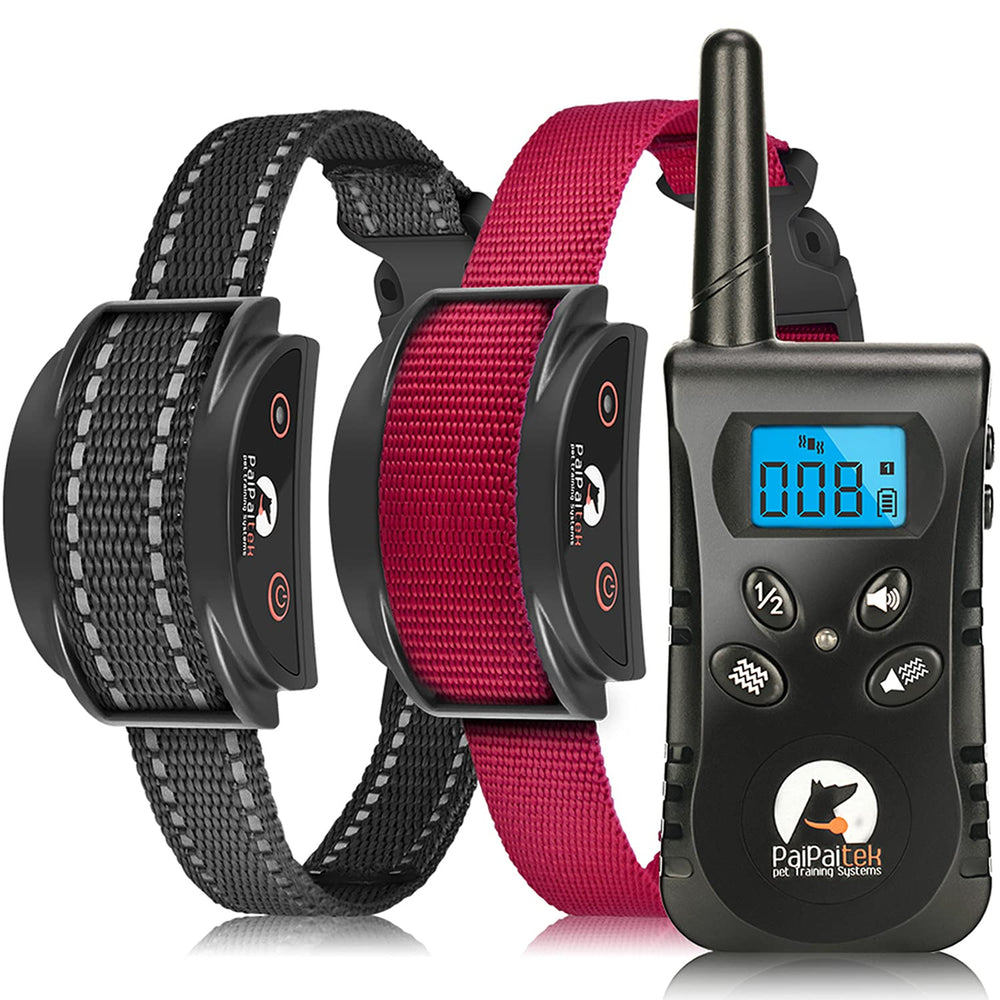 PaiPaitek vibrating collar for two dogs with remote setup promotes synchronized training