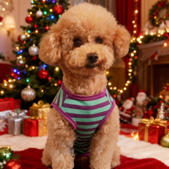 Paipeper dog recovery suit worn on puppy demonstrates breathable, soft fabric.