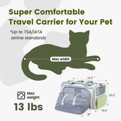 Pawaii cat carrier breathable-mesh-sides keeps pets cool during transit.