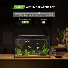 PAIZOO digital aquarium thermometer shows current water temperature clearly