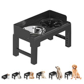 PAKEWAY elevated dog bowls stand 6-height option promotes comfortable feeding for large dogs.