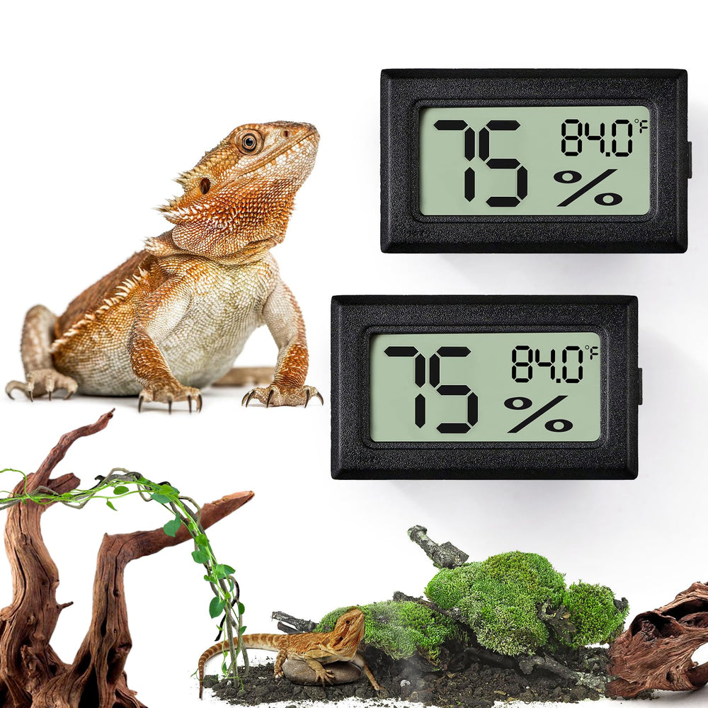 Palksky thermometer humidity gauge in terrarium setup for precise reptile climate monitoring
