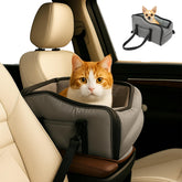 Palsway cat car seat center console with harness keeps small pets secure during car journeys.