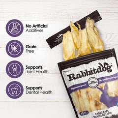 Palz&Co RabbitDog Rabbit Ears with fur—textured chew supports dental hygiene during play.