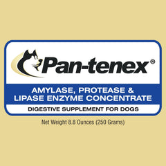 Pan-tenex porcine pancreatic enzyme powder for dogs aids nutrient absorption during meals.