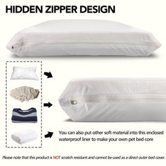 Panabana dog bed liner in use on a bed protecting the cushion.