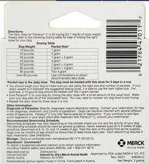 Panacur C label front shows dosage guidelines for safe, weight-based treatment.