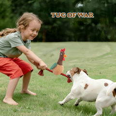 PandySarp plush chicken dog toy tug-action promotes bonding through safe, supervised play
