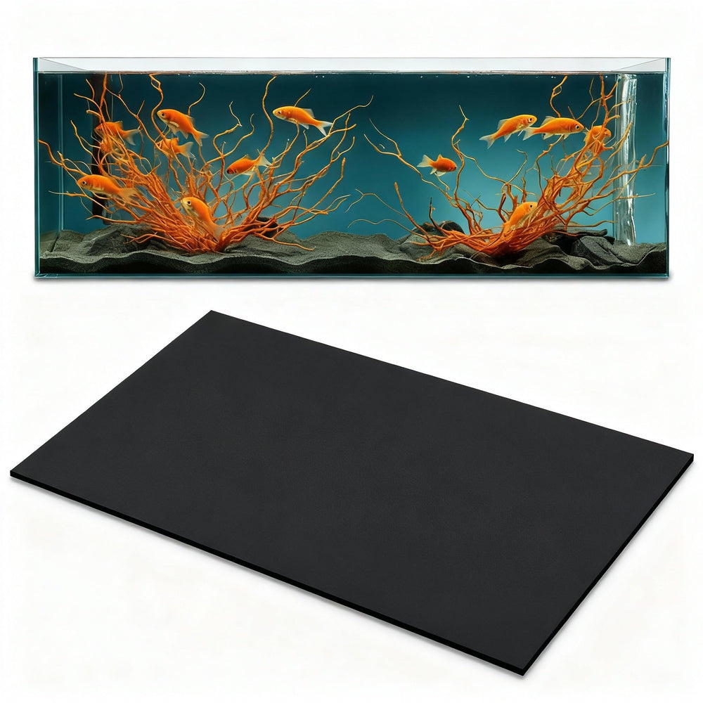 Pangda self-leveling mat 48x24 front view shows stable under-tank setup