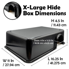 Pangea Reptile Hide Box offset door highlights secure entry and calmer reptiles.