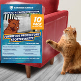 Panther Armor 10-pack protector sheets on a matte sofa guarding against scratches