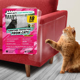 Panther Armor 18-pack scratch sheets protect the sofa edge from claws.