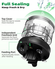 Papettly automatic fish feeder portion-control demonstrates up to 2g per feeding.