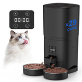 PAPIFEED automatic cat feeder front view for two cats, convenient timed meals.