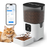 PAPIFEED smart feeder front view shows a sleek, home-friendly design.