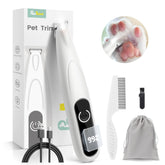 PAPMINI dog grooming kit with LED display shows battery level for easy charging reminders.