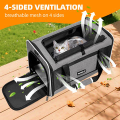 PAPZER secure-locking zippers keep a pet contained during transit.