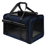 PAPZER Top Load Carrier under-seat view shows airline-friendly size for Delta and similar routes.