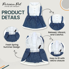 Parisian Pet Chambray Overall fabric close-up, lightweight and breathable for summer wear.